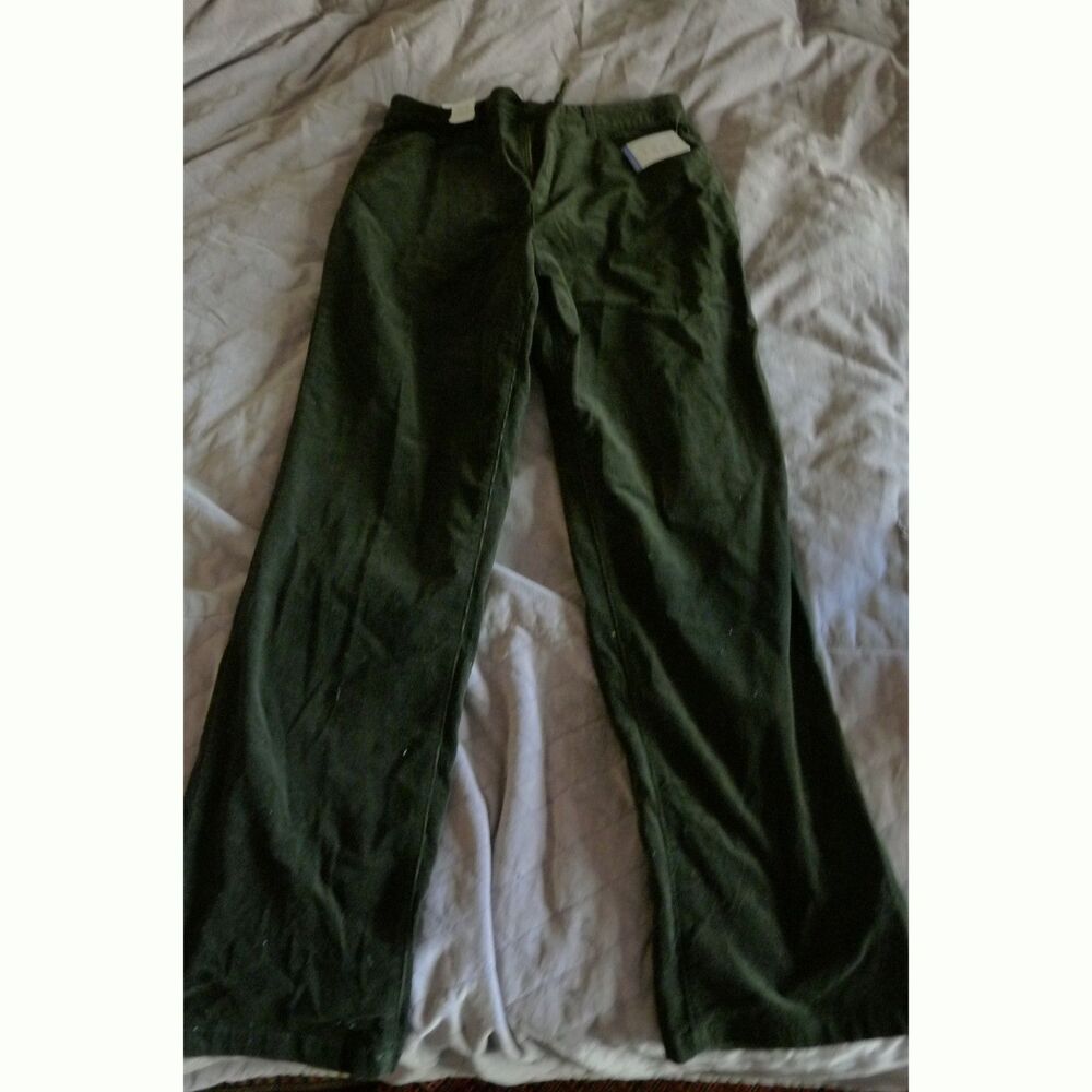 Croft&Barrow Stretch micro Corduroy Dark Olive Green Slimming jeans pants 12T